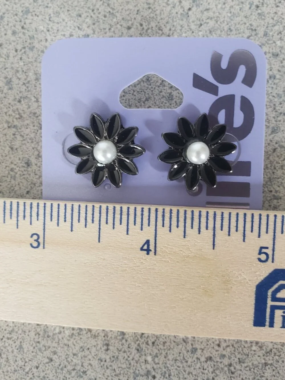 Earrings Black pearl